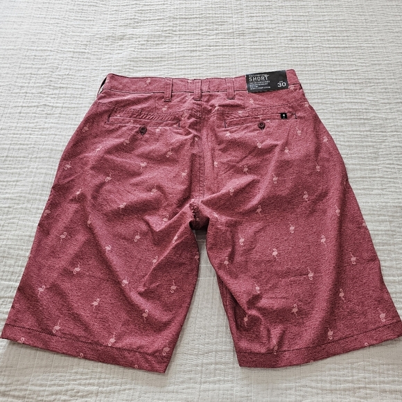 Mens Multi-Functional Beach Shorts Flamingo Chambray Size 30 NWTS - Picture 2 of 10